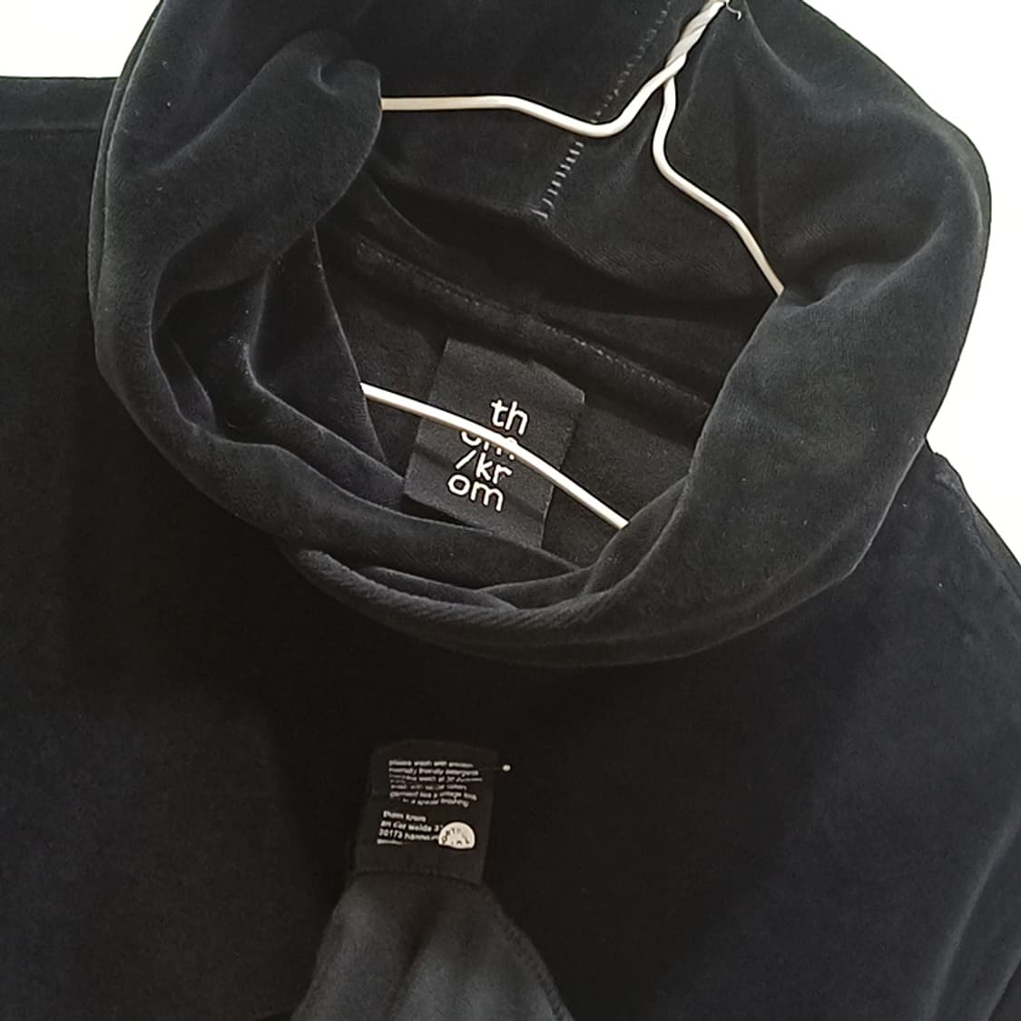 정품 Thom/Krom 벨벳 후드 티 남성 S 살짝롱 도톰 사랑봉봉 상품이미지4