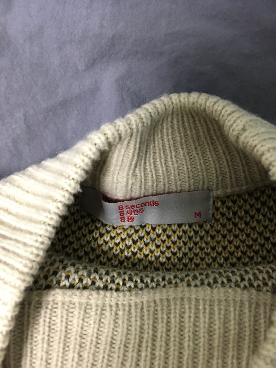 에잇세컨즈 아가일 니트 m 상품이미지3