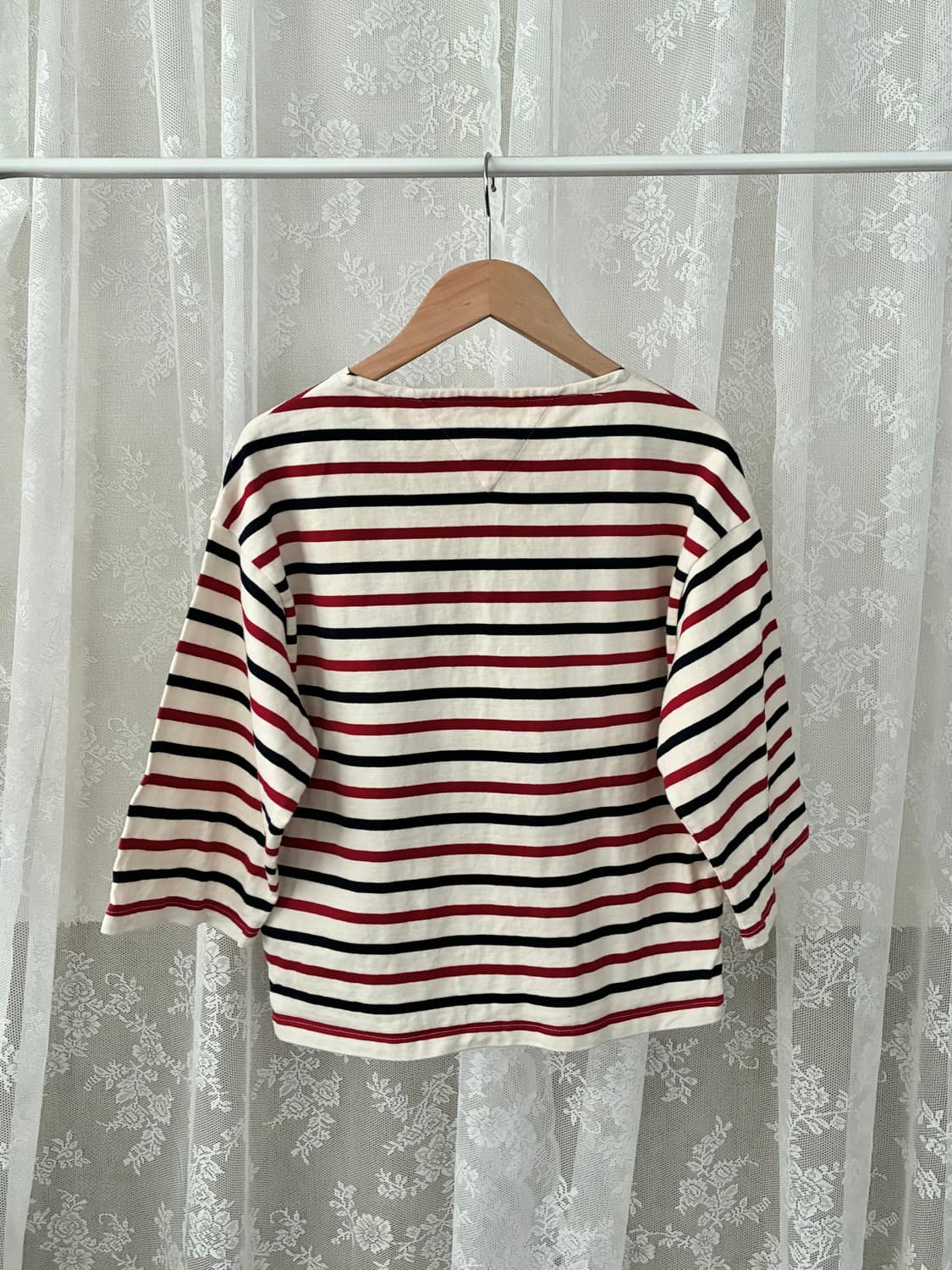 XS) 타미힐피거 스트라이프 티셔츠 베이지 상품이미지2