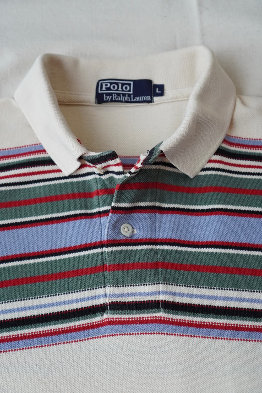 폴로 랄프로렌 멀티 스트라이프 피케 반팔 카라티 L 상품이미지2