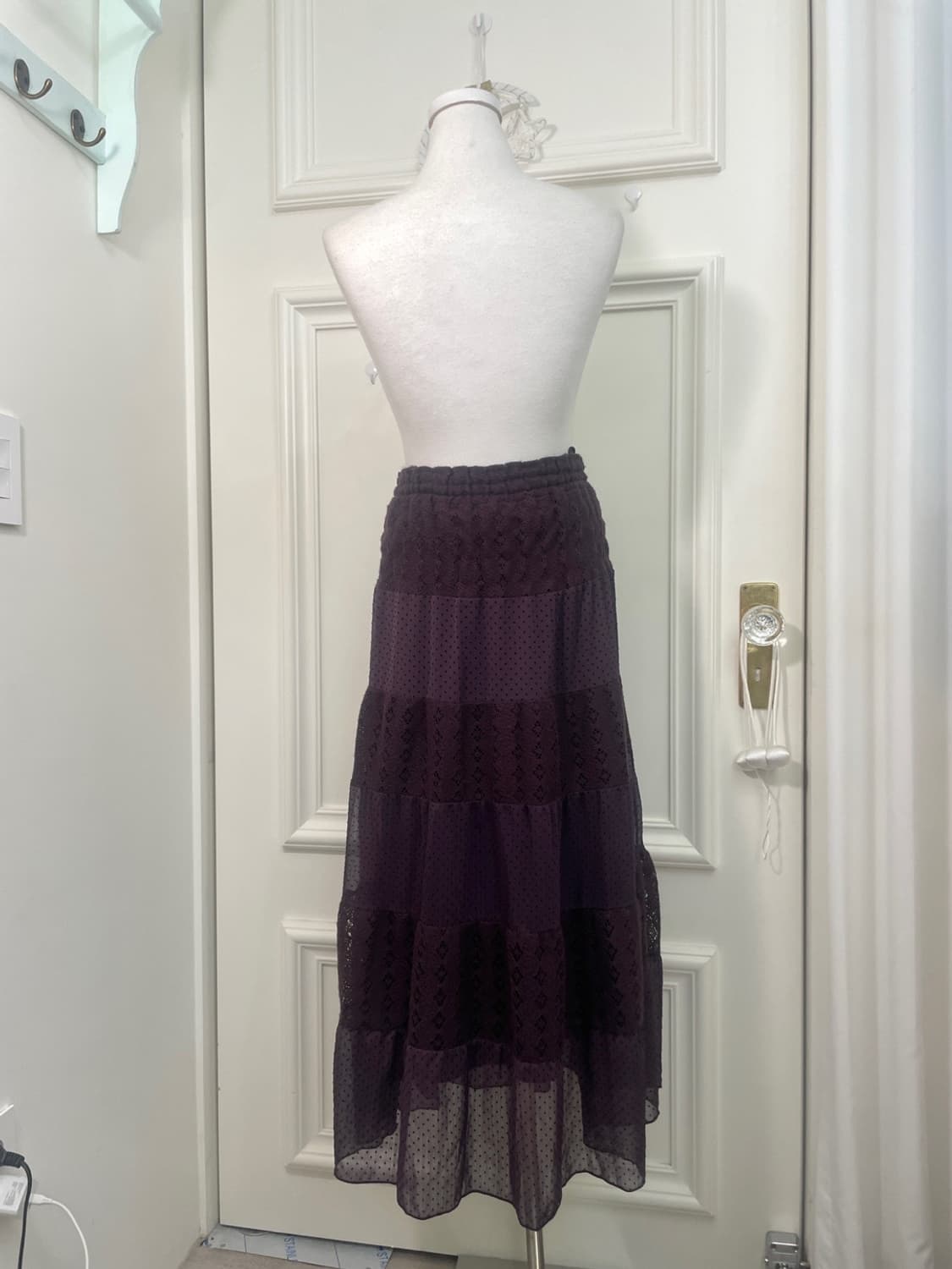 purple lace dot bow banding opc&skirt 상품이미지8
