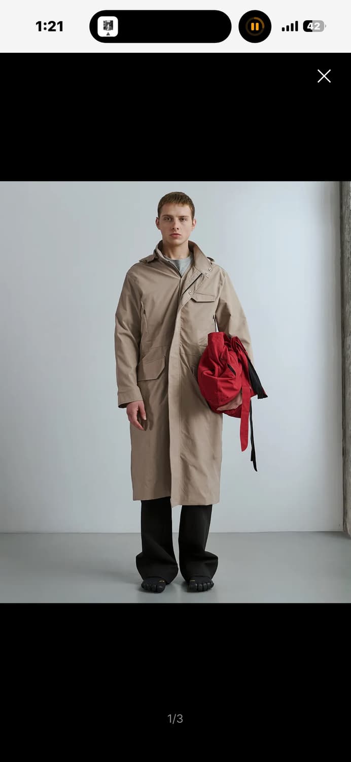 이예 Detachable Hood Long Cover Coat Beige 상품이미지1