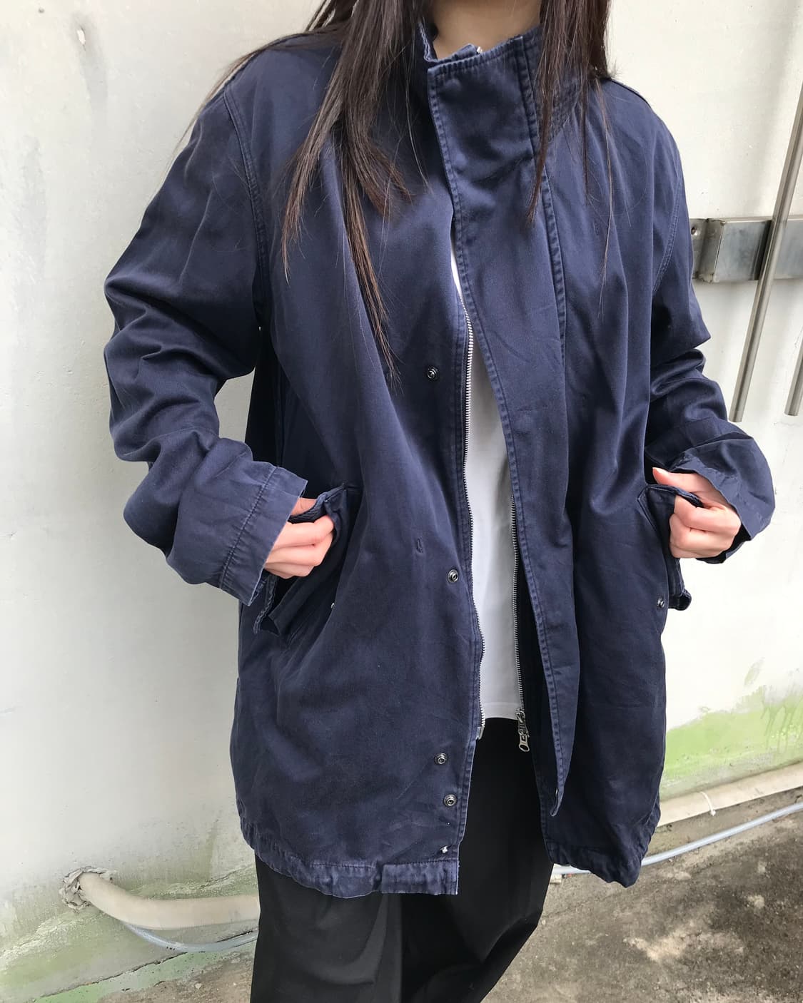 Cabane de Zucca 네이비 후드 집업 자켓 상품이미지3