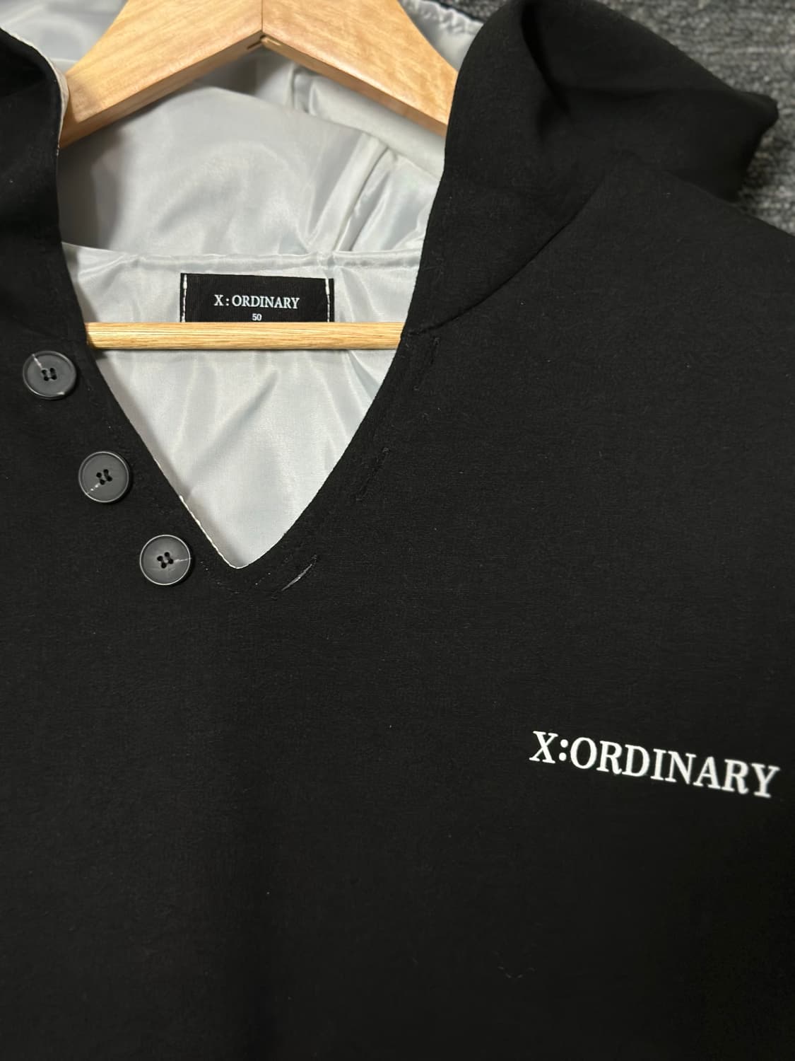 X:ORDINARY 검정 후드티 50 상품이미지3