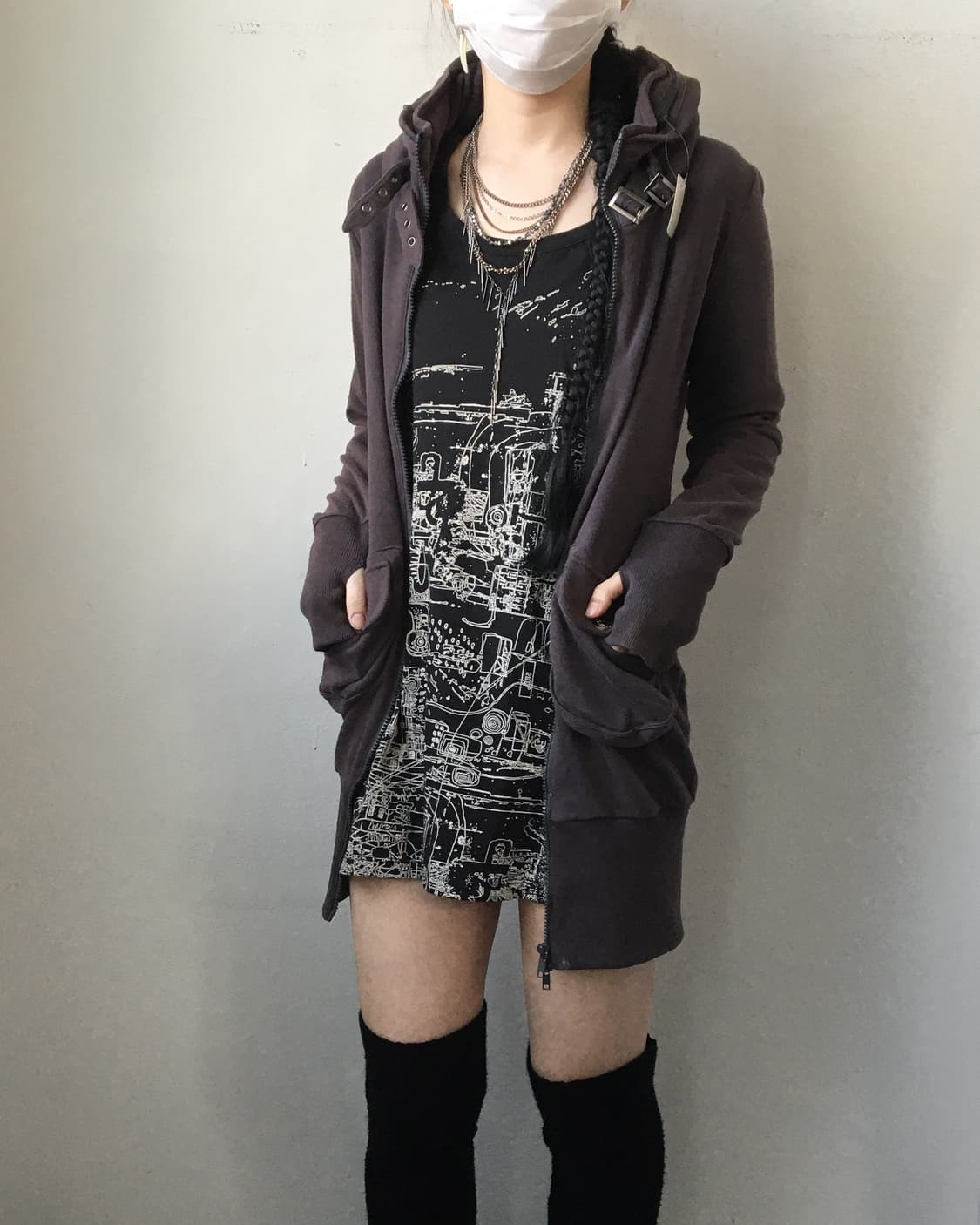 Belted high neck zip up 상품이미지7