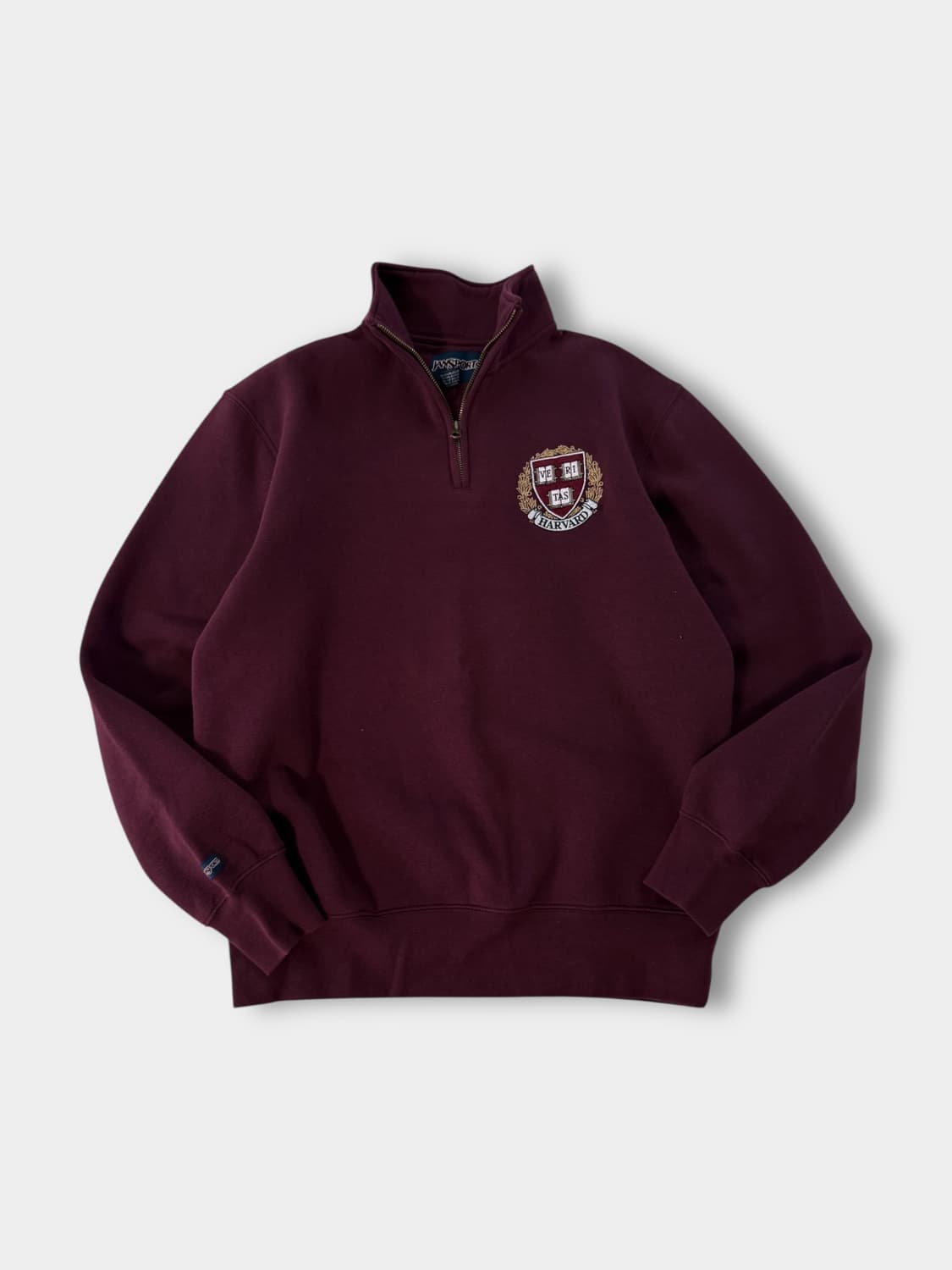 잔스포츠 루즈핏 하버드 쿼터집 버건디 스웻 셔츠 상품이미지1