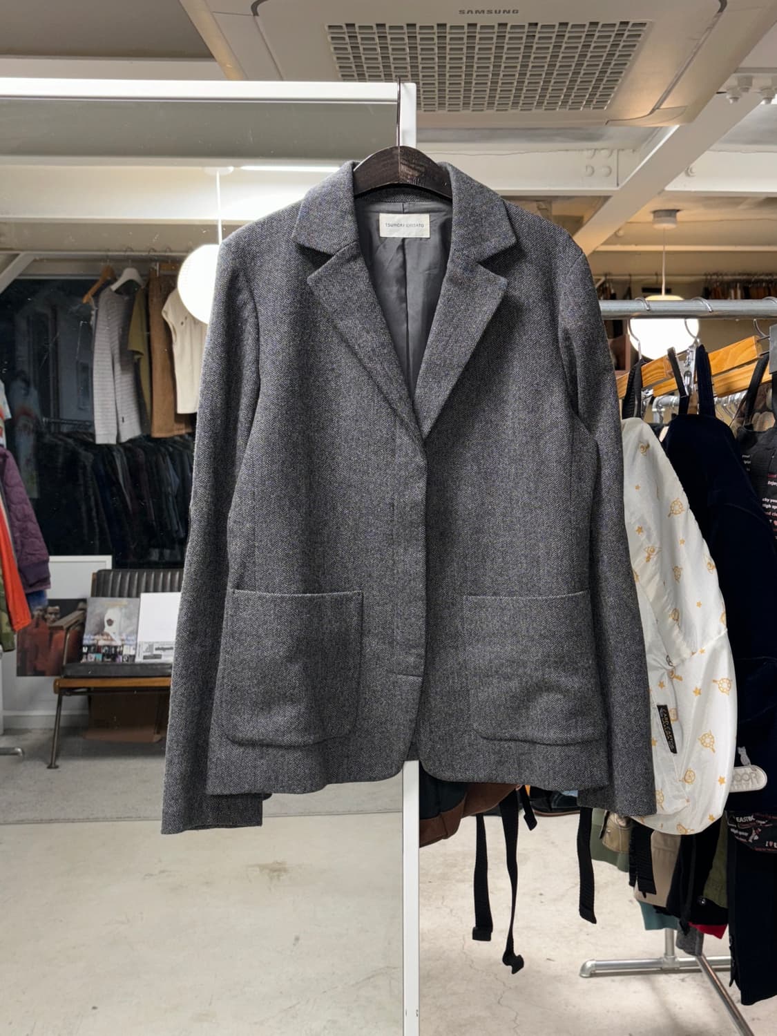 츠모리 치사토 레더 엘보패치 울자켓  상품이미지1