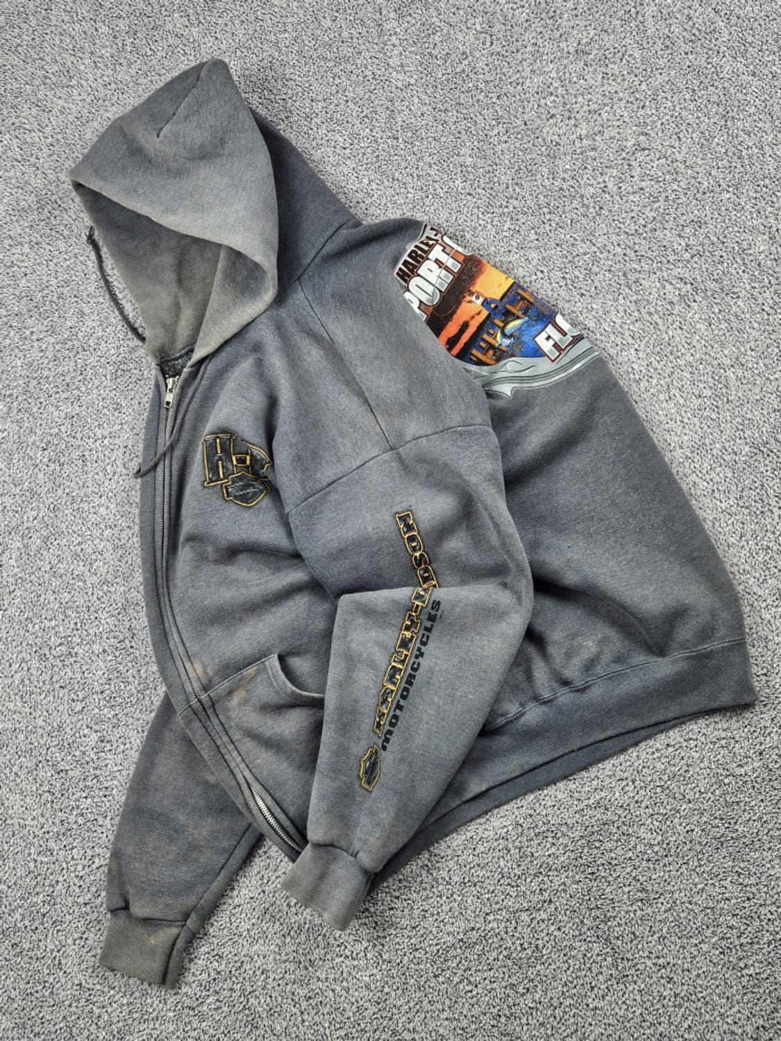할리 데이비슨 포트 샬롯 프린팅 로고 후드집업 ( M ) / 10129 상품이미지4