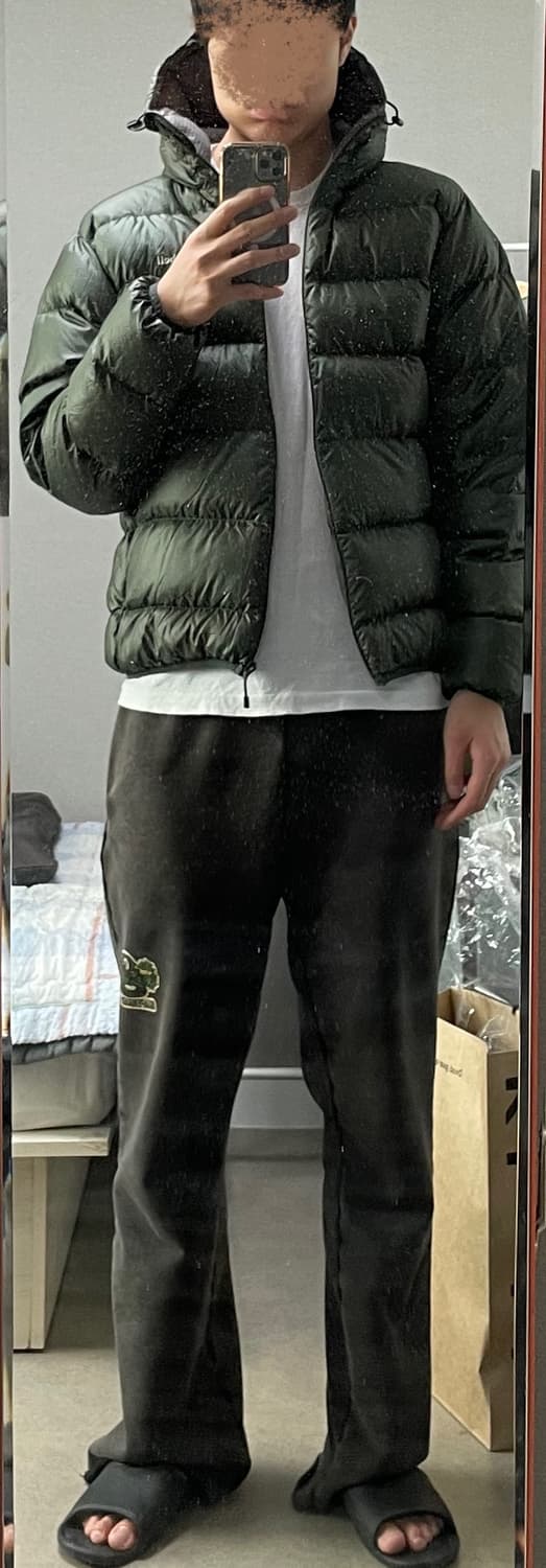 빈티지 몽벨 라이트 알파인 구스 다운 패딩 자켓 올리브 카키 상품이미지5