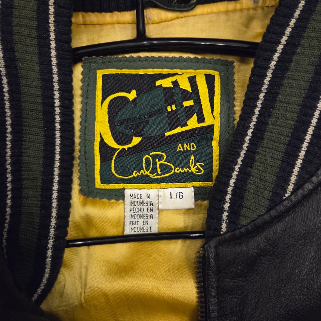 90s g3 그린베이 패커스 레더 바시티 자켓 가죽자켓 상품이미지3