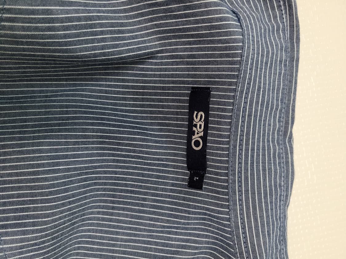 스파오 SPAO 남자 웨스턴 스트라이프 셔츠 L 블루 상품이미지9