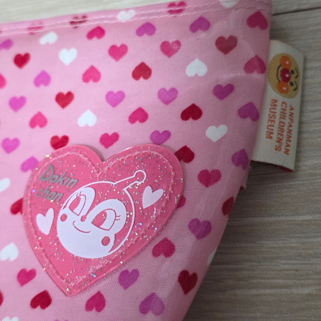 일본고전빈티지)호빵맨 도킨짱 레트로 핑크 하트 갸루 파우치 상품이미지4