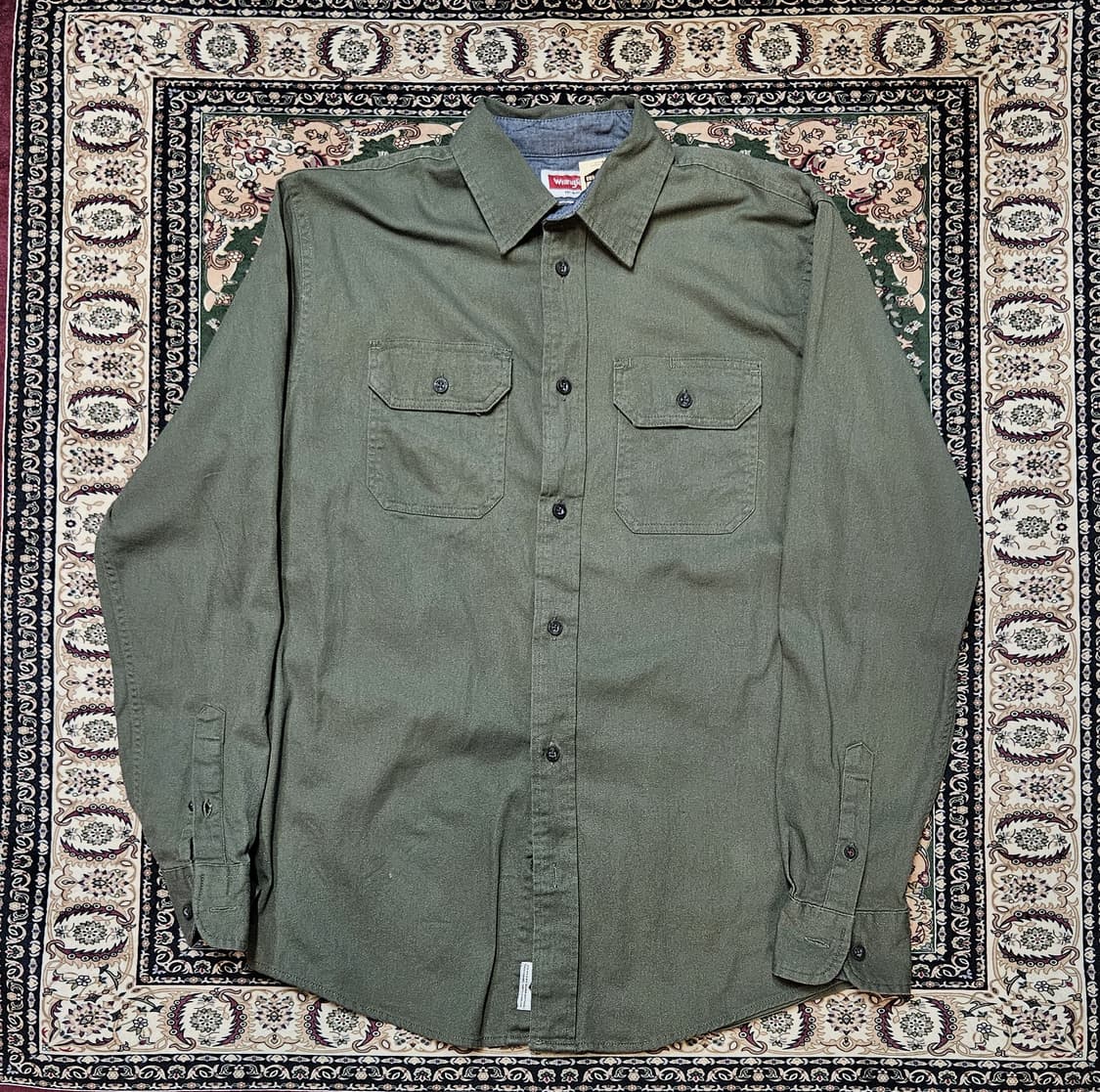 Wrangler Flex for Comfort 카키 워크셔츠 상품이미지1