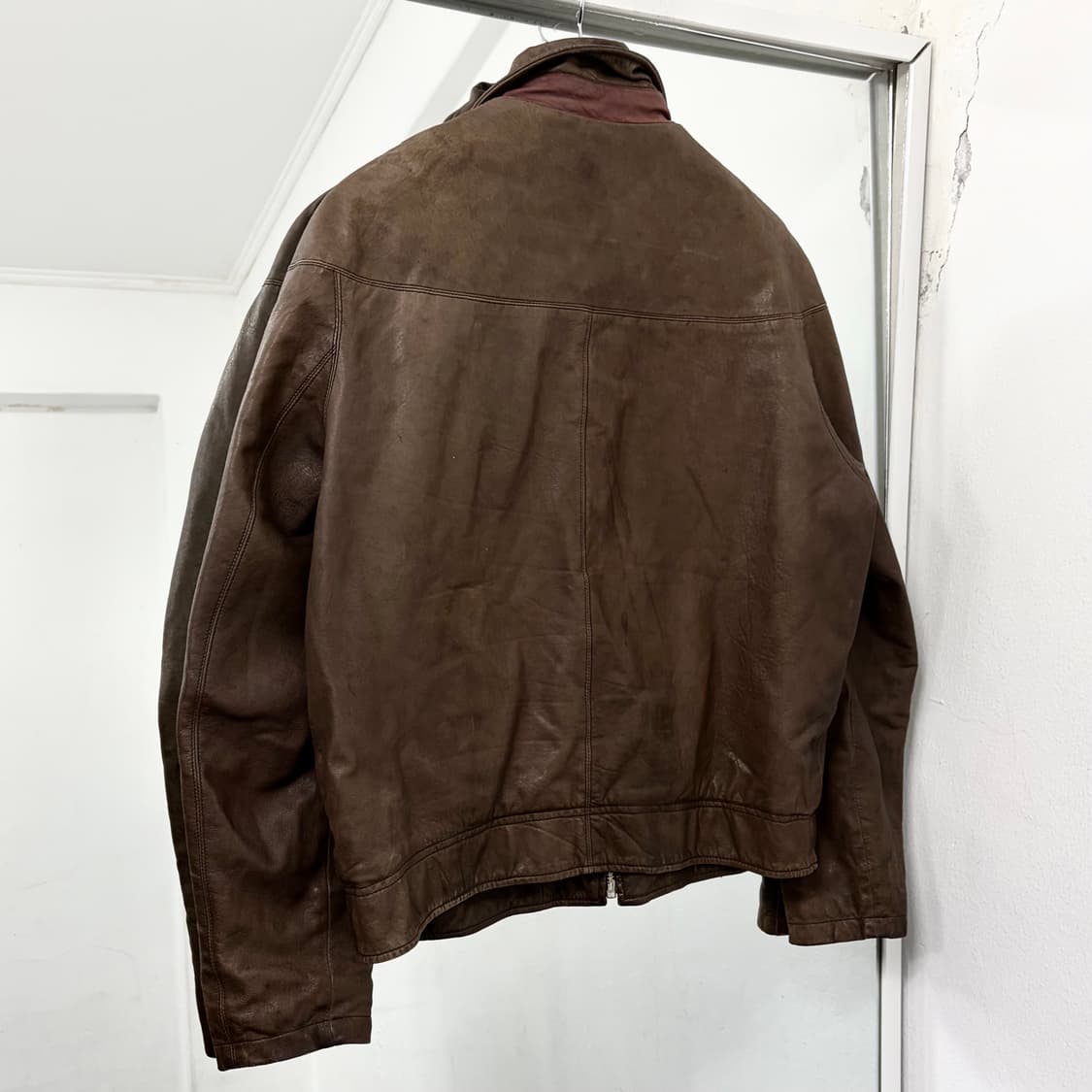 Guess 사이드라인 하이넥 양가죽 자켓 상품이미지5