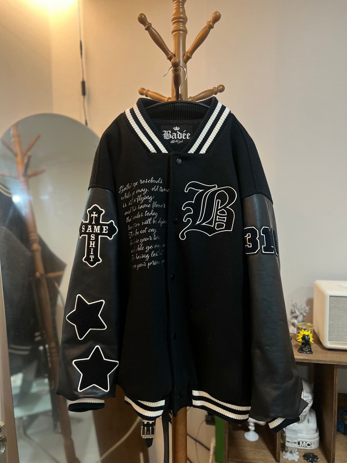 배디 90s Vintage 바시티 자켓 블랙 상품이미지2