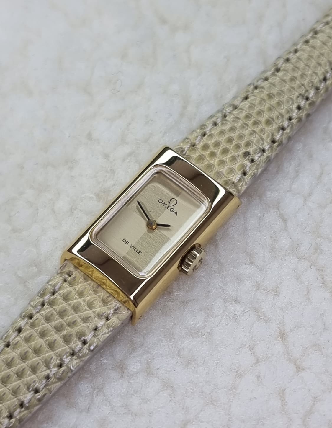 오메가 드빌 빈티지 체크 샴페인 다이얼 수동 여성시계 상품이미지2