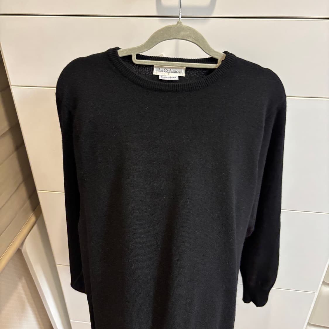 일본제 블랙 라운드 캐시미어 100% 긴팔 니트 상품이미지5