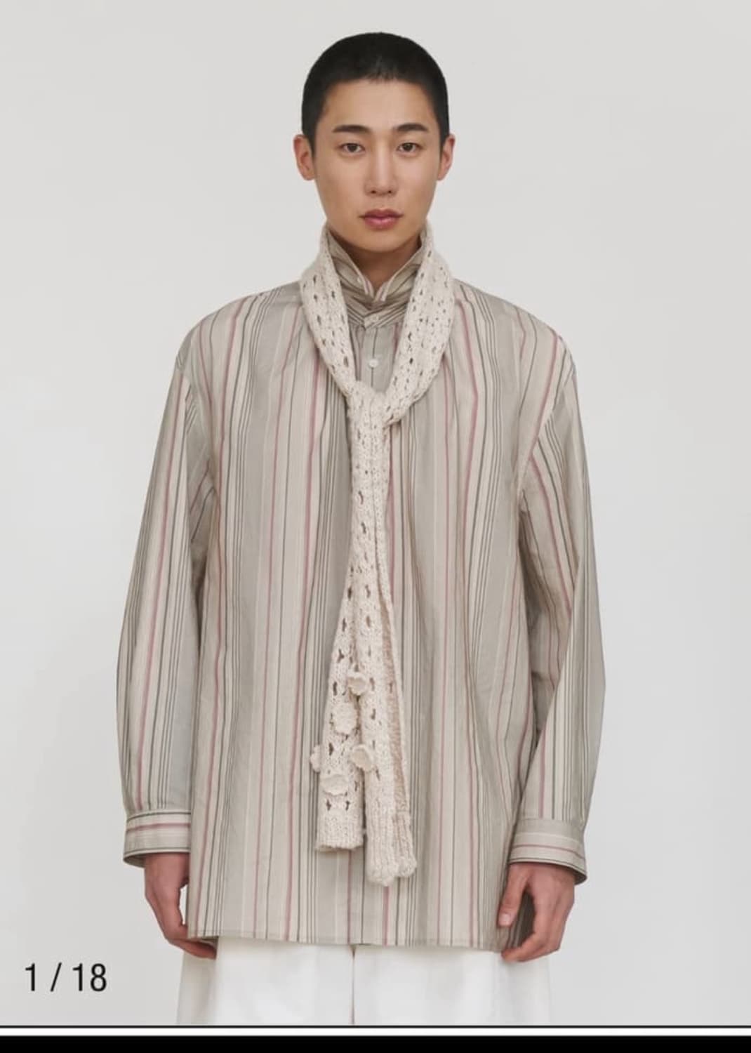 (구매글!)아모멘토 스트라이프 오버사이즈 셔츠 m 상품이미지1