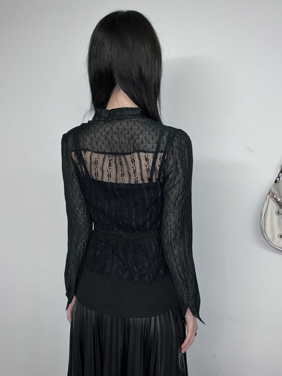 레이스 프릴 고딕 블라우스 상품이미지4