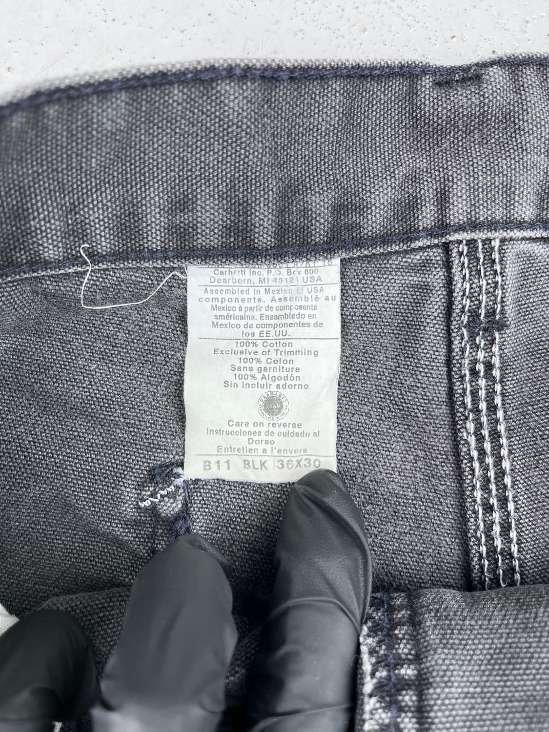 빈티지 칼하트 블랙 그레이 싱글니 카펜터 팬츠 B11 상품이미지5