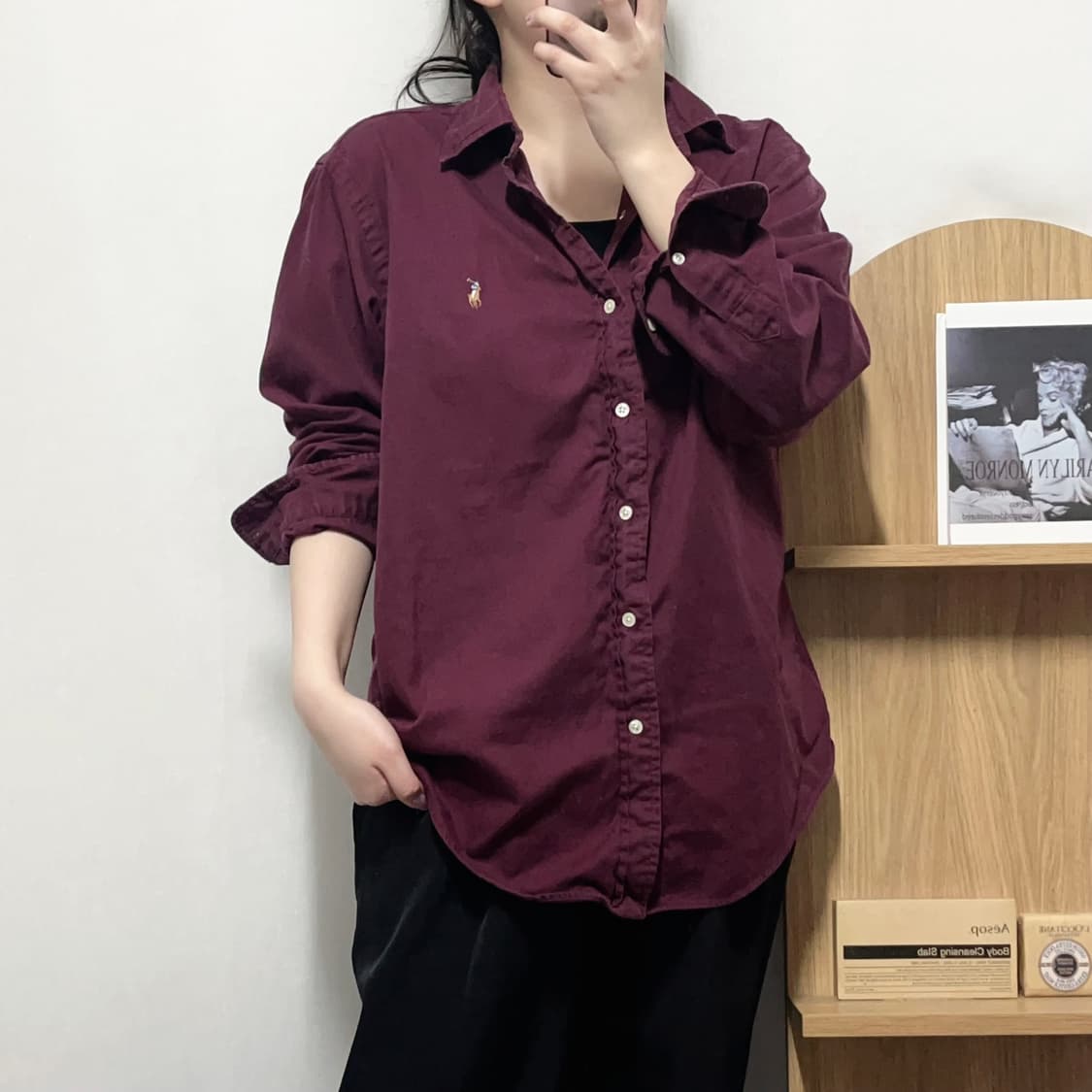 [정품] 폴로 버건디 / 멀티포니 셔츠 [ M ] 상품이미지1