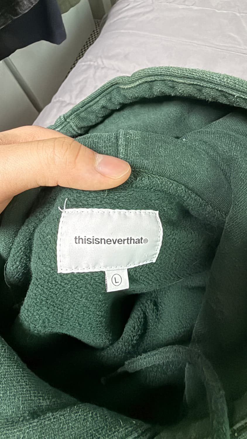 디스이즈네버댓 가먼트다잉 후드 그린 L 상품이미지3