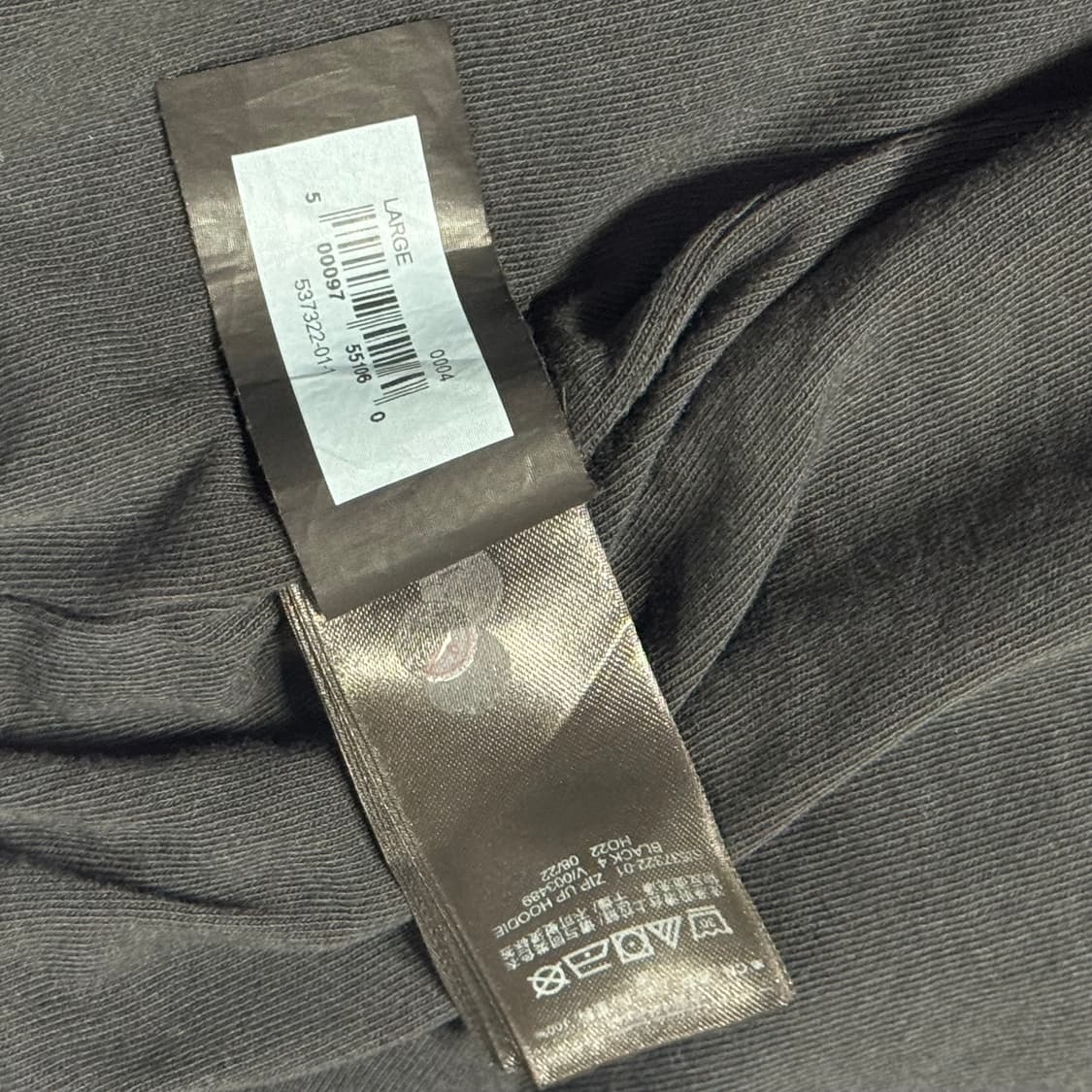 [L] 이지 YZY 집업 후드 블랙 (이지갭) 상품이미지5