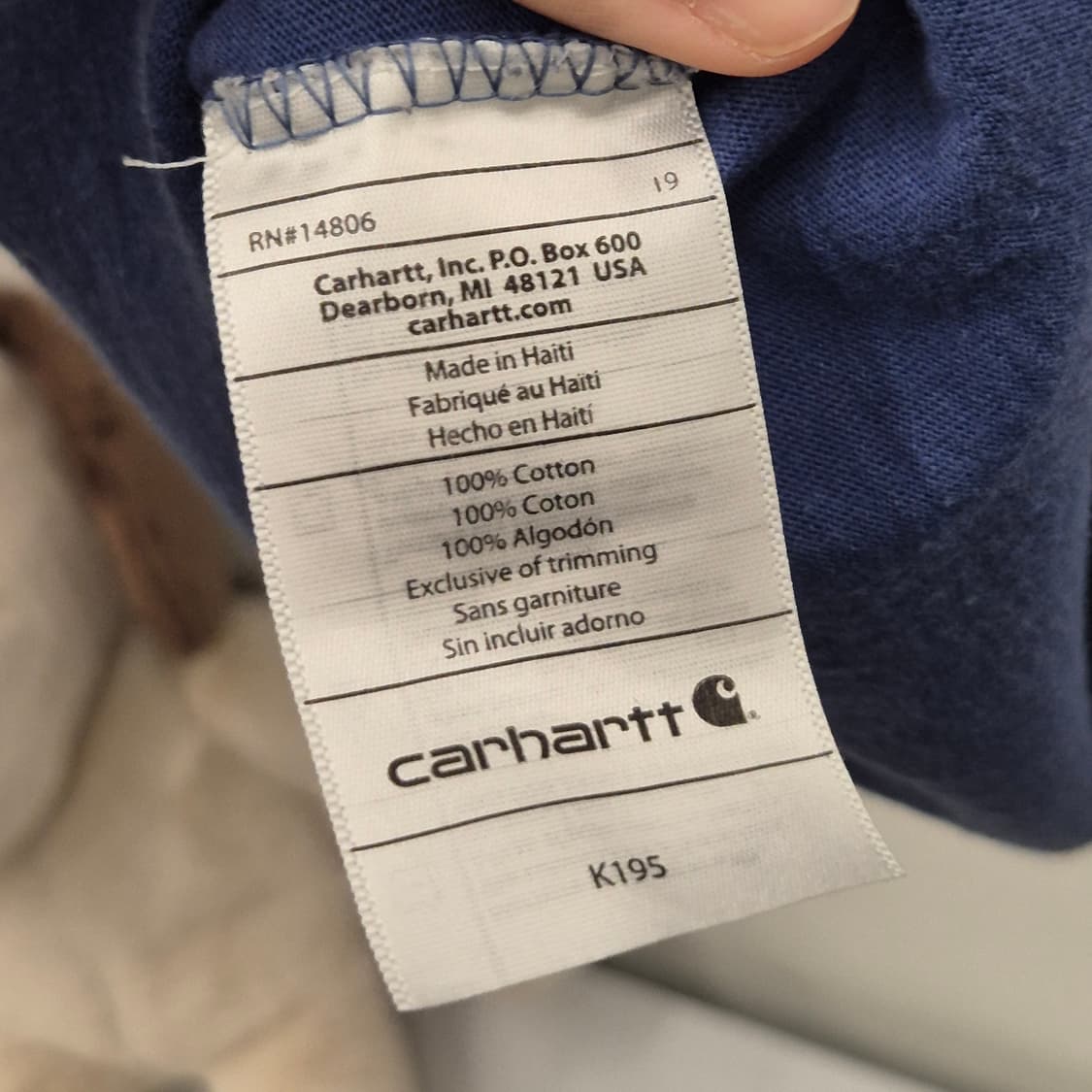 칼하트 K195 반팔티 M 상품이미지6