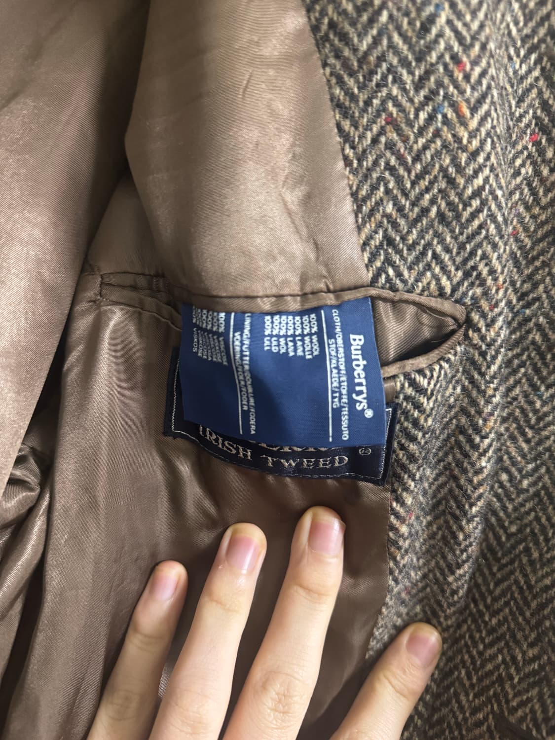 80s 버버리 아이리쉬 트위드 발마칸코트(100-105사이즈) 상품이미지5