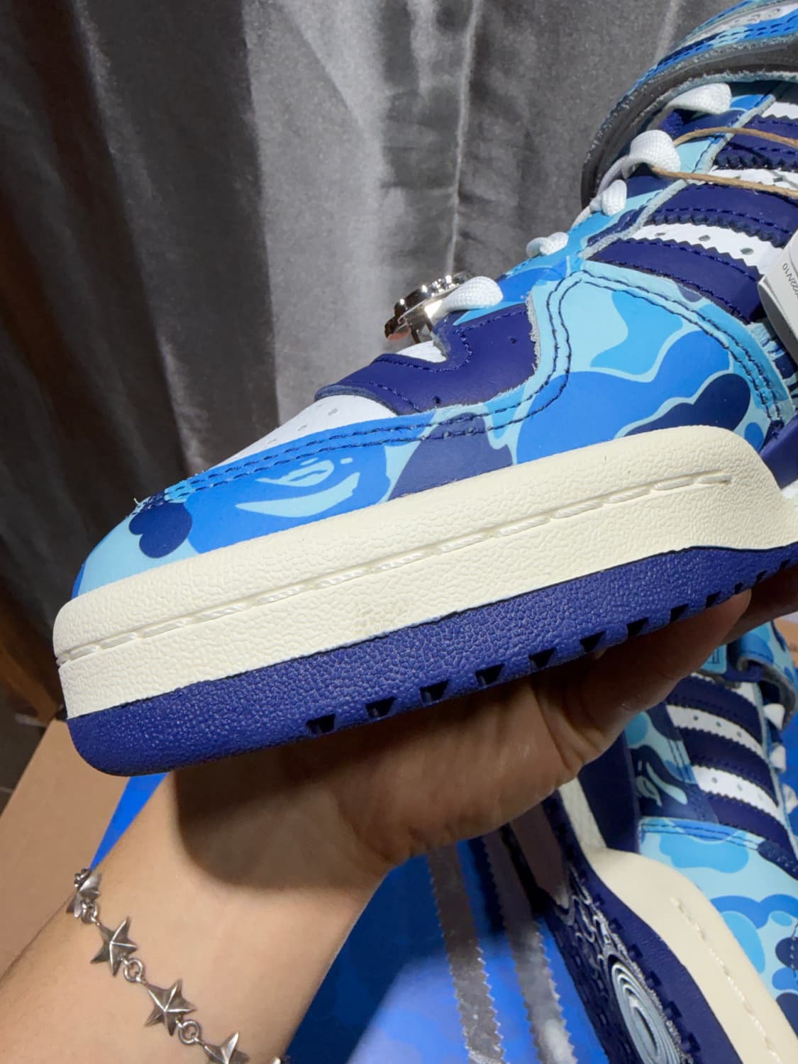 (새상품) 285, 255 아디다스 x 베이프 포럼 로우 블루 카모 상품이미지6