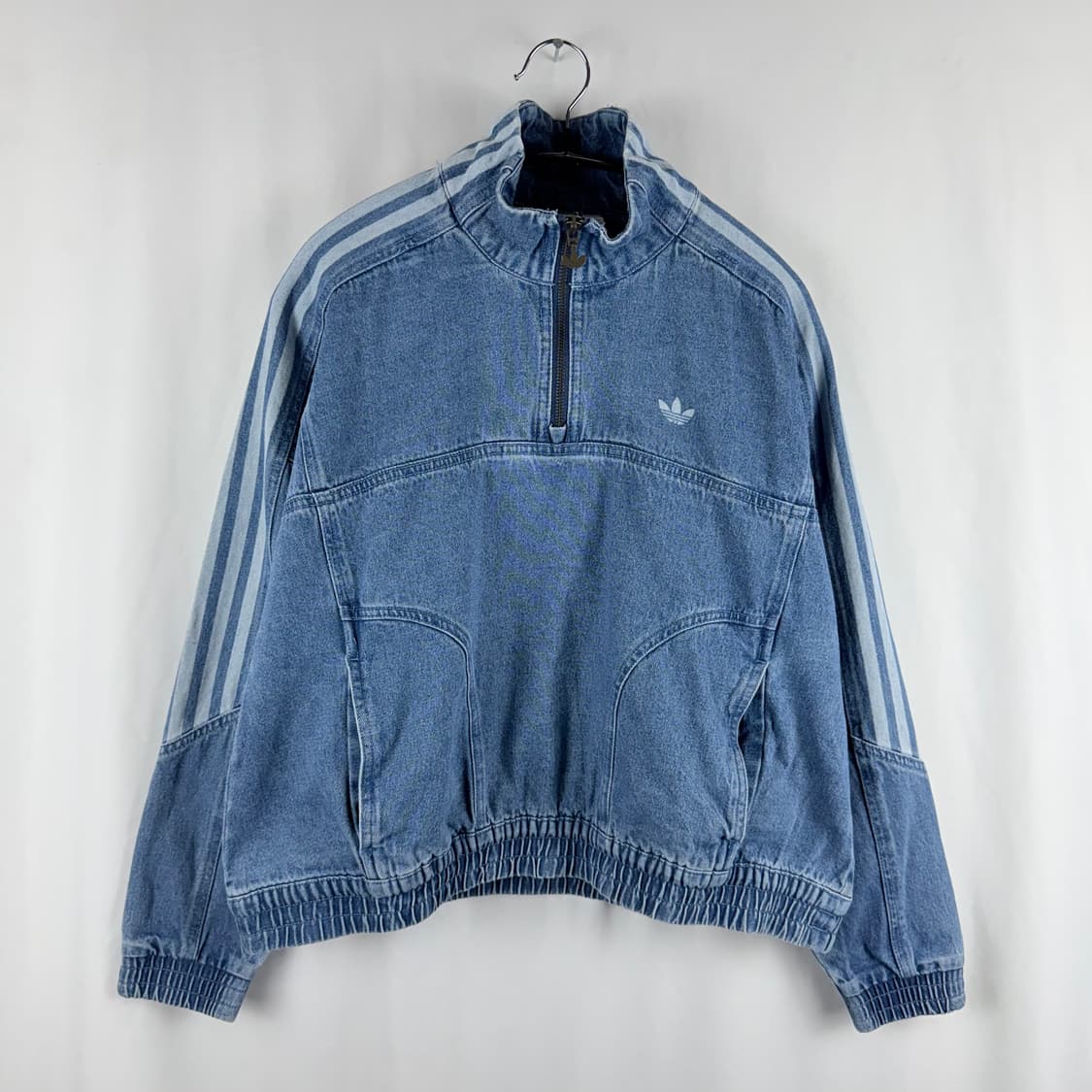 (S) 아디다스 데님 크롭 하프집 트랙탑 상품이미지2