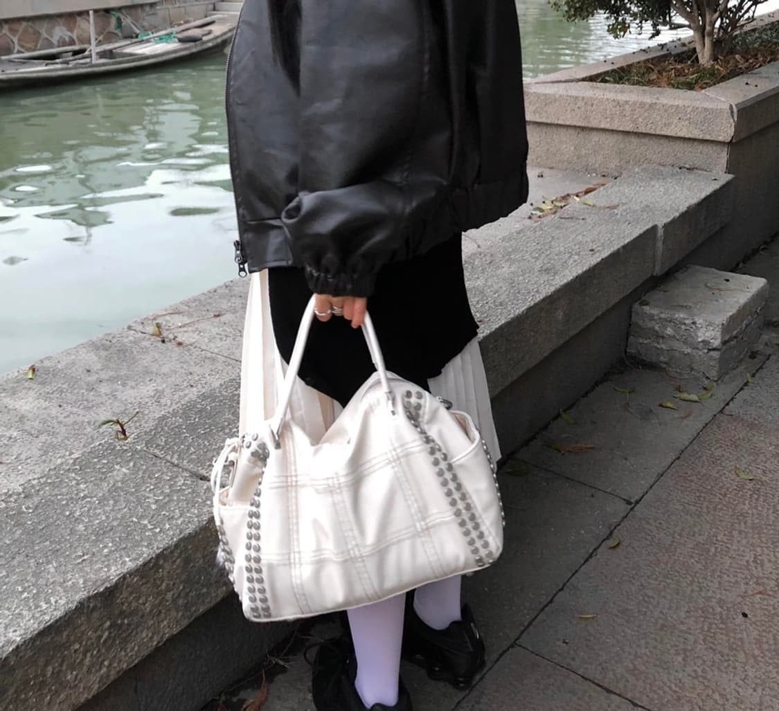 stud bag 스터드 숄더백 아이보리 상품이미지4