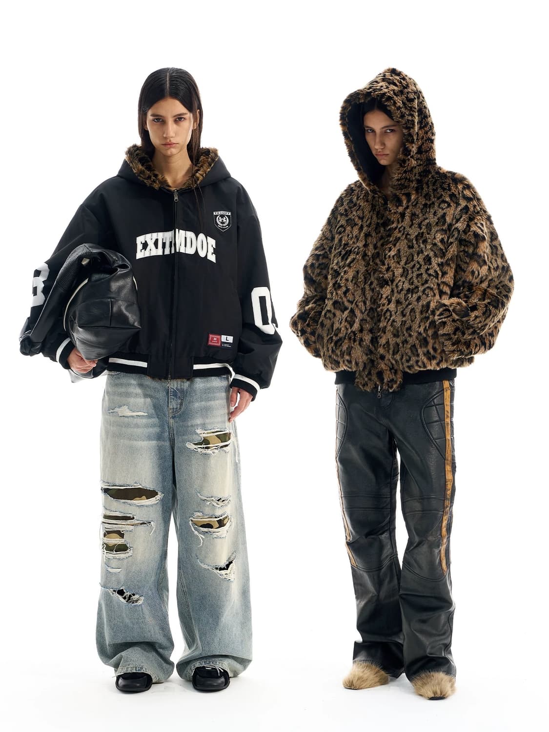 Reversible Leopard Fur Padded Bomber 상품이미지1