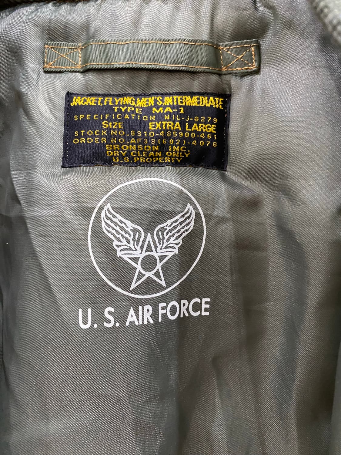 브론슨 MA-1 항공 점퍼 XL 올리브 상품이미지3