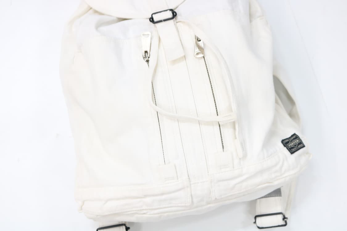 PORTER 포터 화이트 헤링본 코튼 캔버스 백팩 상품이미지3