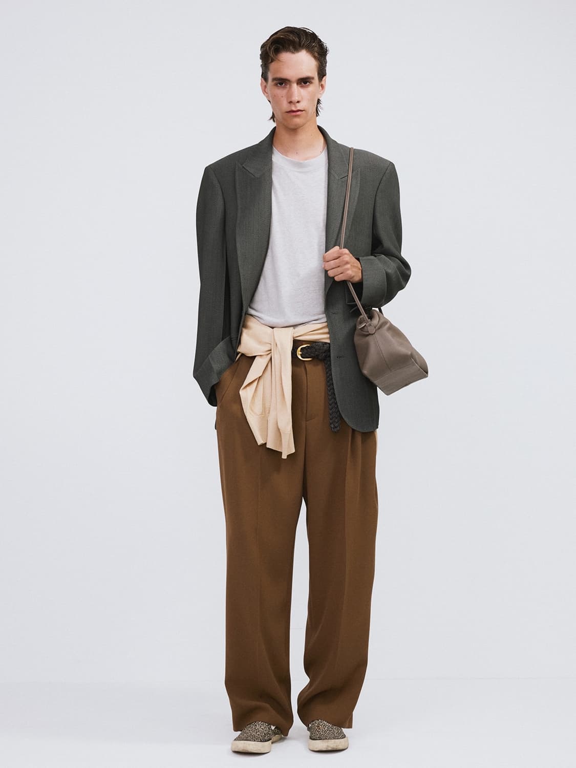 렉토 26SS 오버사이즈 대디 자켓 다크 그레이 상품이미지2