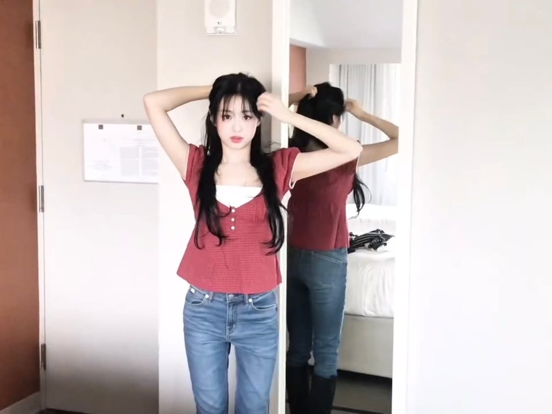 브랜디멜빌 레드 체크 블레어 탑 미착용 새제품 (아현 착용) 상품이미지1