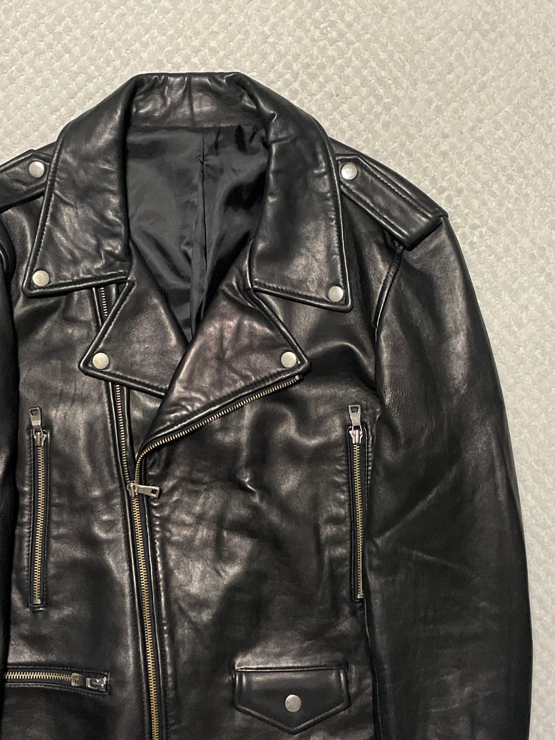 웨스턴 무드 이태리 램스킨 양가죽 클래식 레더 자켓 상품이미지3