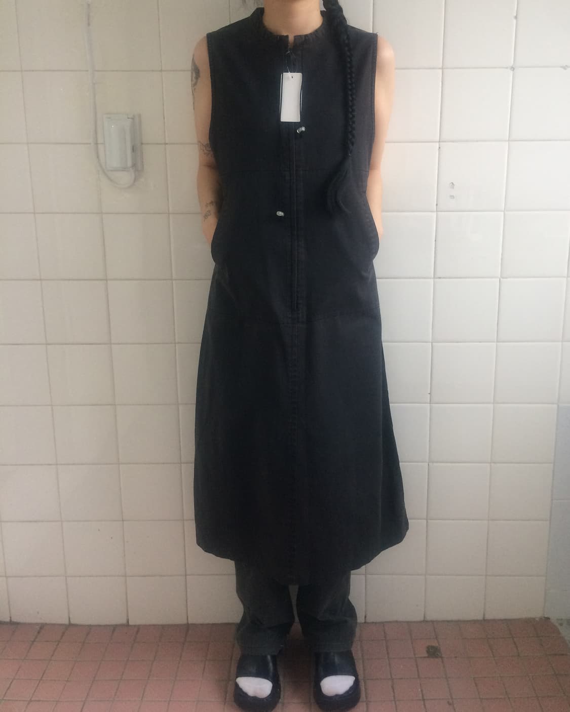 String washing sleeveless onepiece 상품이미지1