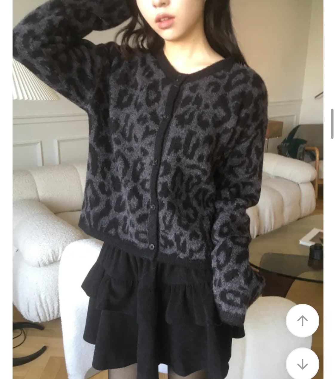 레오파드 앙고라 니트 가디건  상품이미지4