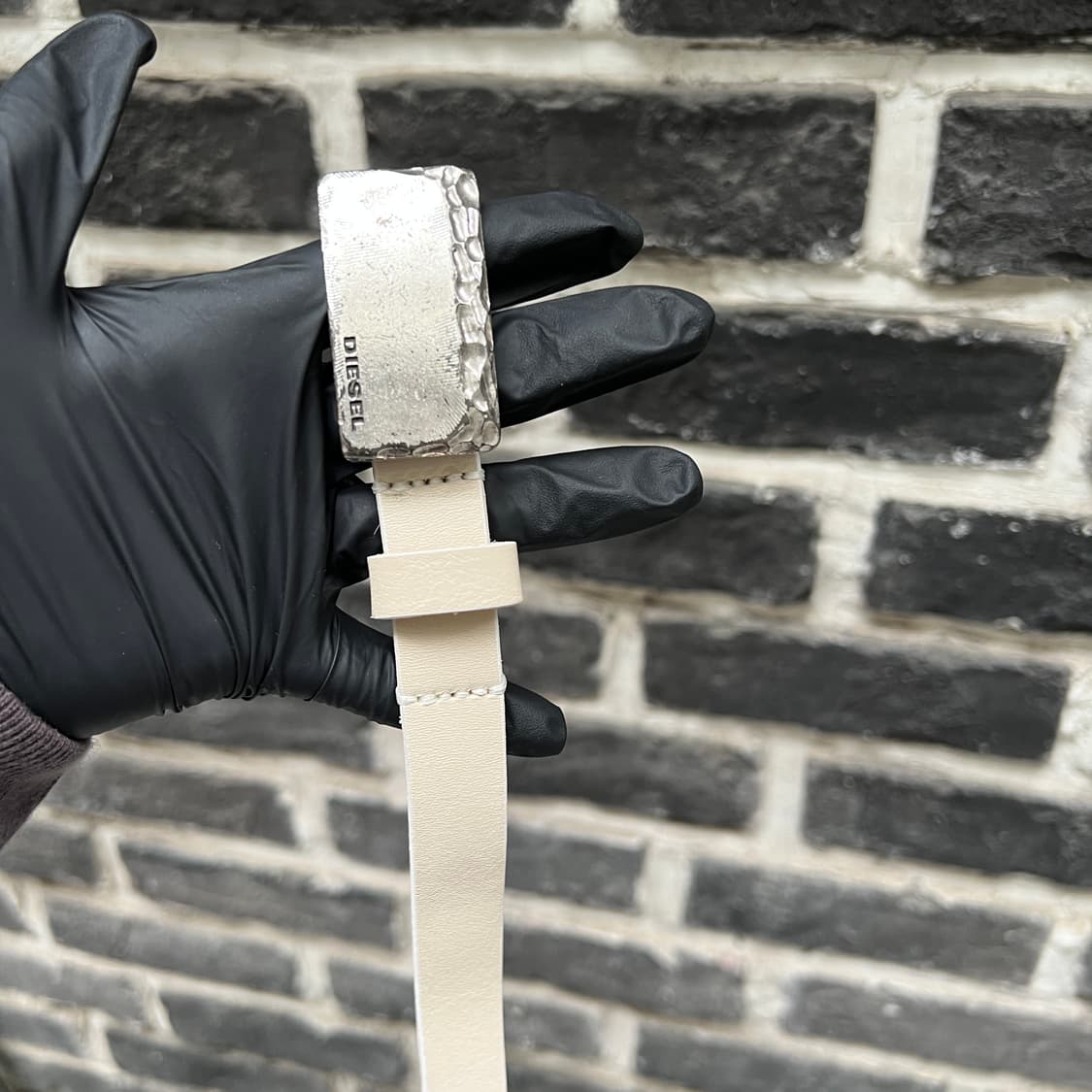 디젤 해머드 실버 버클 벨트 상품이미지4