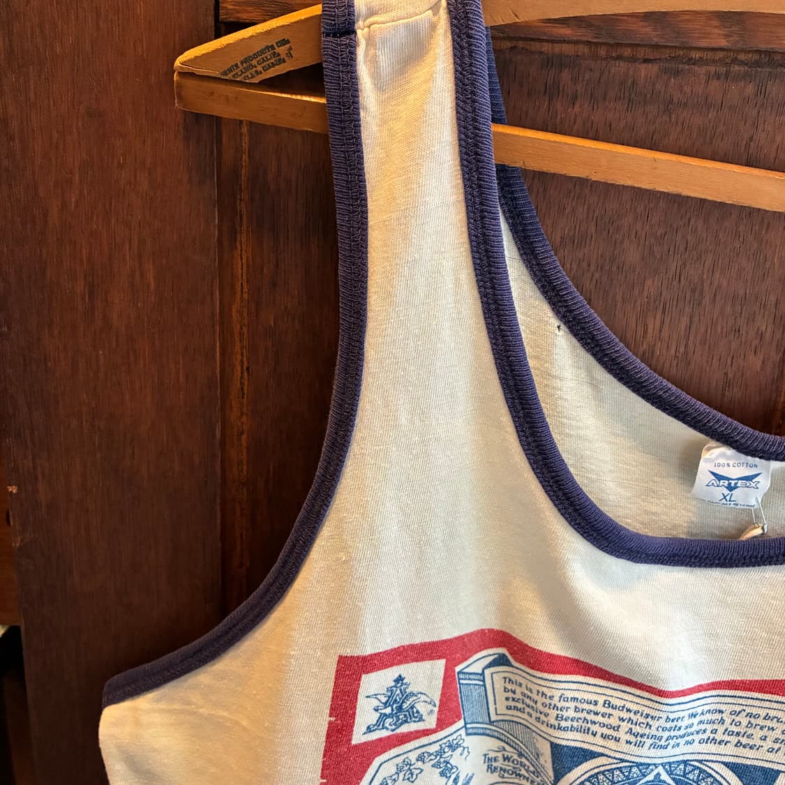 70s Vintage Budweiser Label Tank Top 상품이미지4