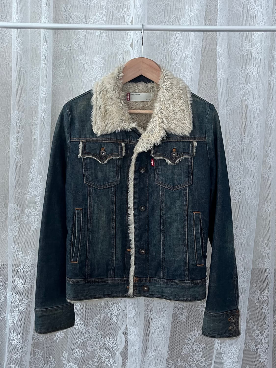 90) 리바이스 여성 양털 쉐르파 데님 자켓 상품이미지1
