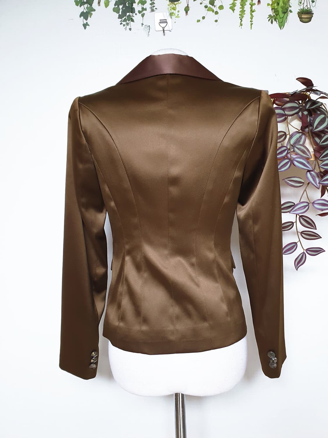 제이삭 스카프레이어드 새틴자켓 55 울 골드브라운 S 상품이미지4