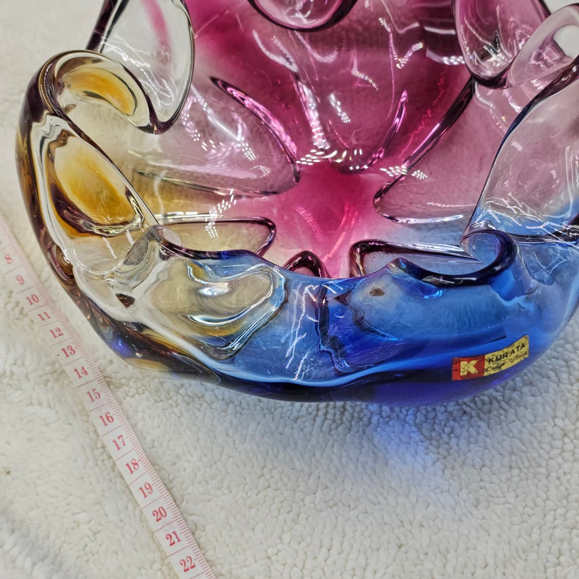 일본 명품 유리공예 쿠라타 KURATA 수제 빈티지 유리볼 유리그릇 상품이미지4