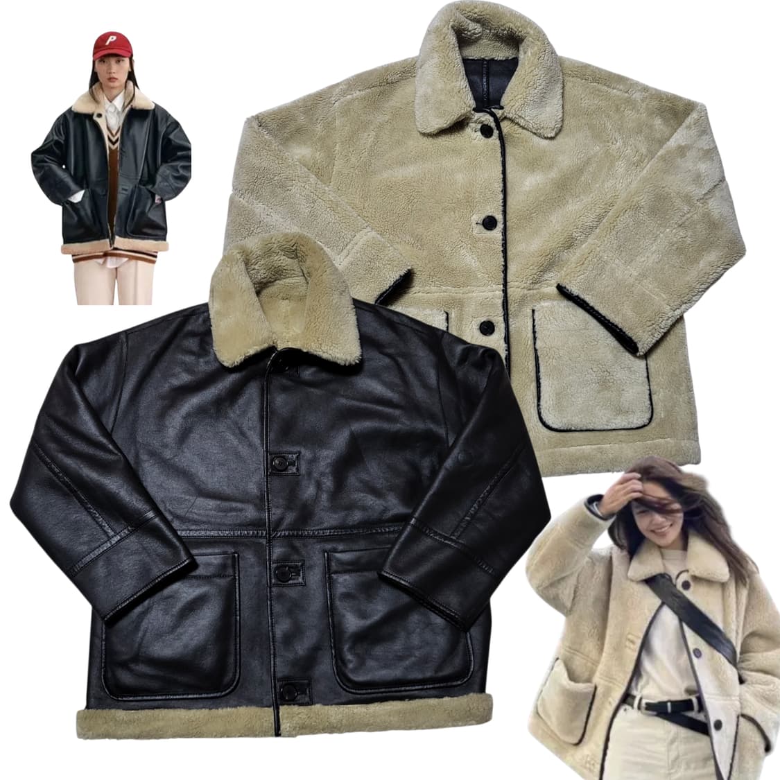 (85) studio tomboy 스튜디오톰보이 리버시블 무스탕 상품이미지1