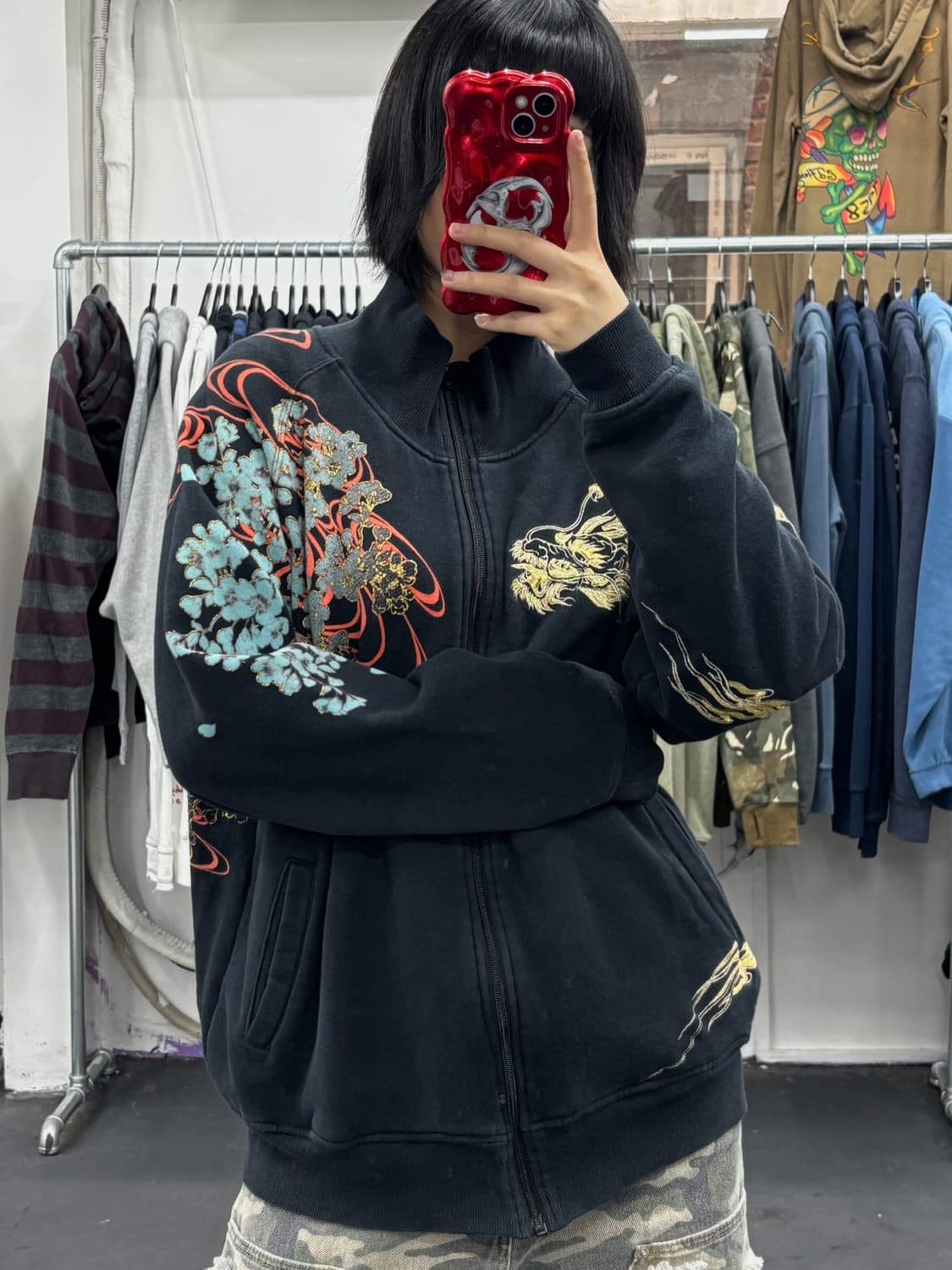 카라쿠리 타마시 오리엔탈 드래곤 투웨이 집업 상품이미지3