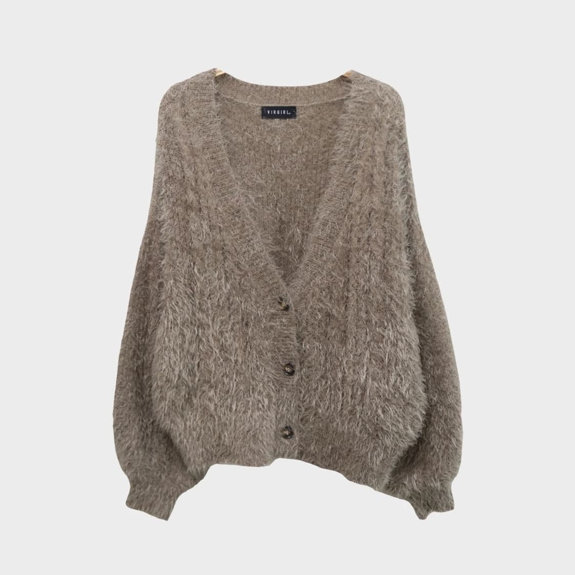 VIRGIEL 부클 브이넥 가디건 60891 상품이미지1