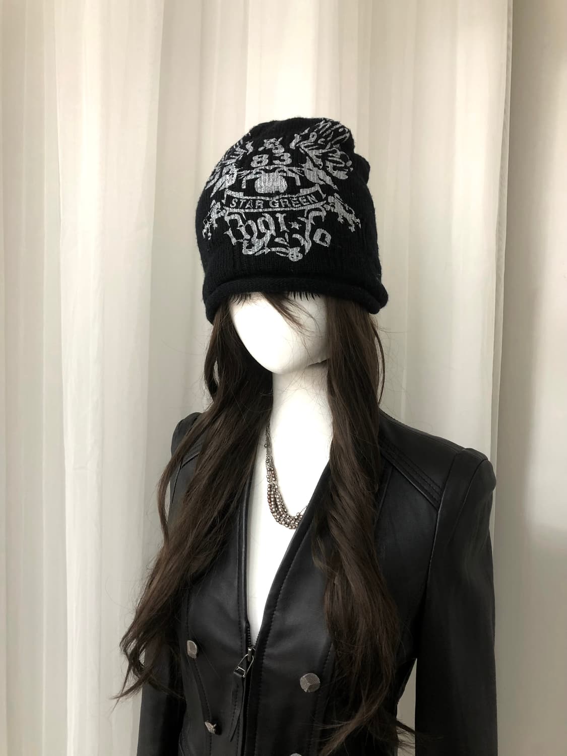 y2k printing ribbed beanie 상품이미지1