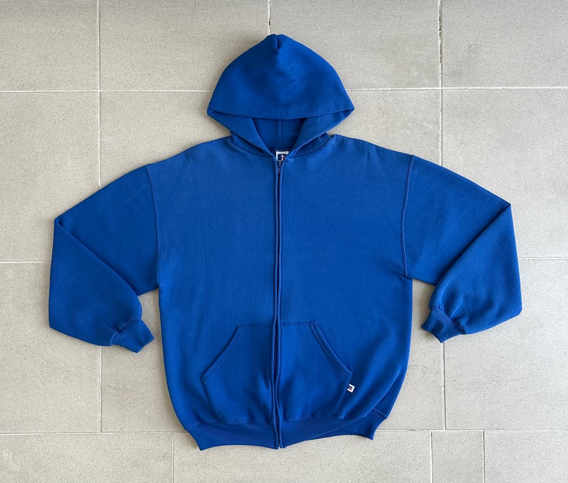 90s 빈티지 러셀 후드집업 블루 XL USA 상품이미지1